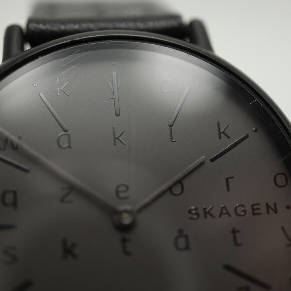 Skagen Signatur Alphabet Black Slim Unisex 36mm Watch Leather with New Battery main image 9